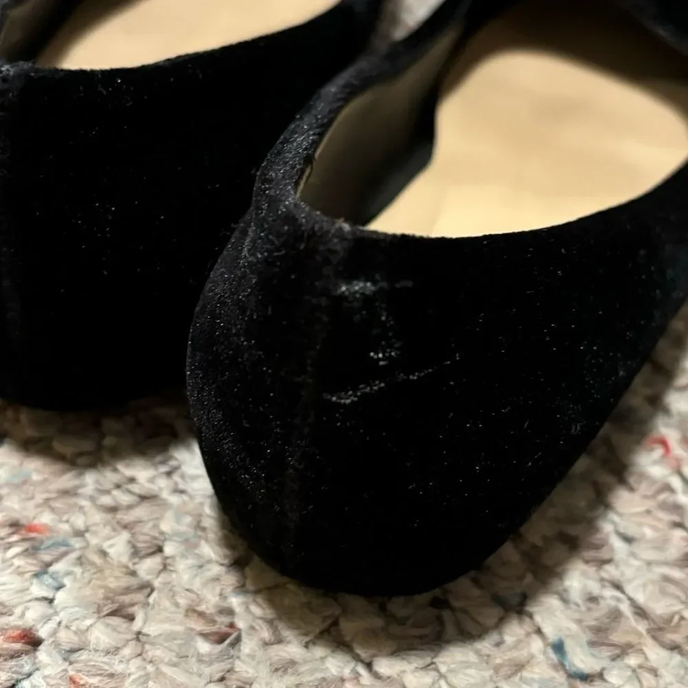 Kate Spade Suede Bow Black Gold Ballet Flats- Size 6 - Picture 9 of 11